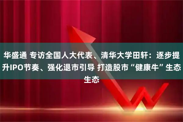 华盛通 专访全国人大代表、清华大学田轩：逐步提升IPO节奏、强化退市引导 打造股市“健康牛”生态
