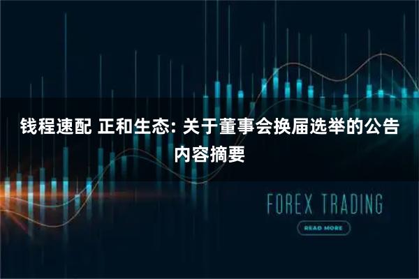 钱程速配 正和生态: 关于董事会换届选举的公告内容摘要