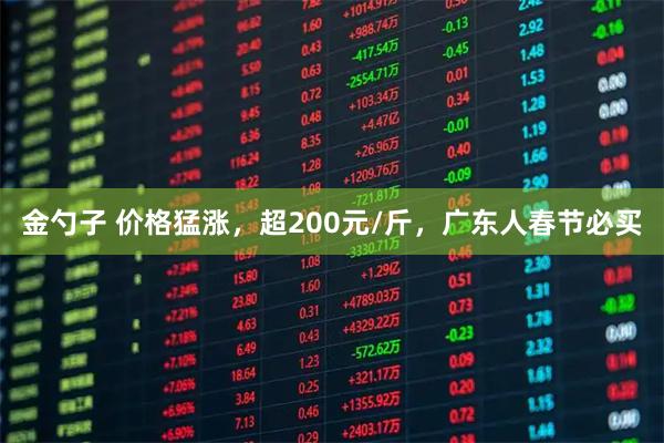 金勺子 价格猛涨，超200元/斤，广东人春节必买