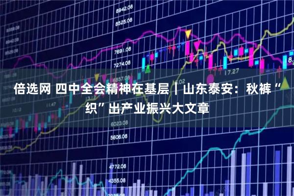 倍选网 四中全会精神在基层｜山东泰安：秋裤“织”出产业振兴大文章